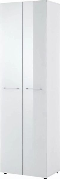 möbelando Garderobenschrank 406 (BxHxT: 59x197x40 cm) in weiss mit 2 Türen günstig online kaufen