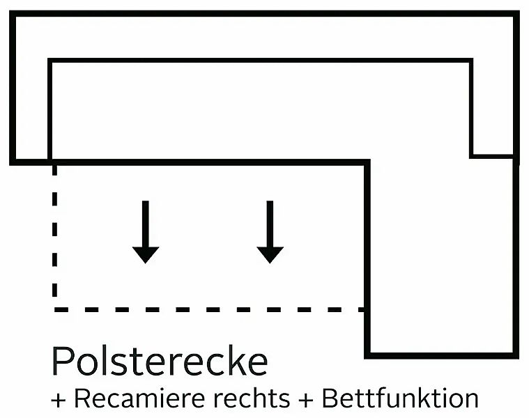 COTTA Ecksofa "Speedway L-Form", mit Kopfteilverstellung, wahlweise mit Bet günstig online kaufen