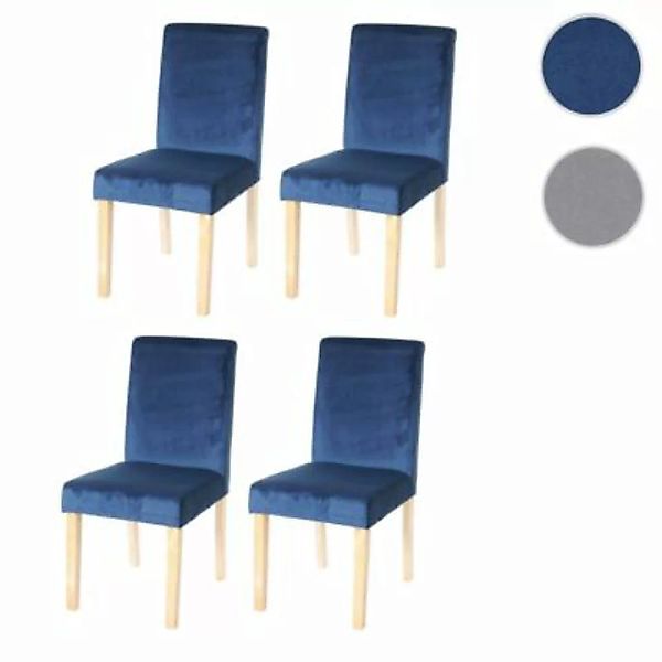 HWC Mendler 4er-Set Esszimmerstuhl blau günstig online kaufen