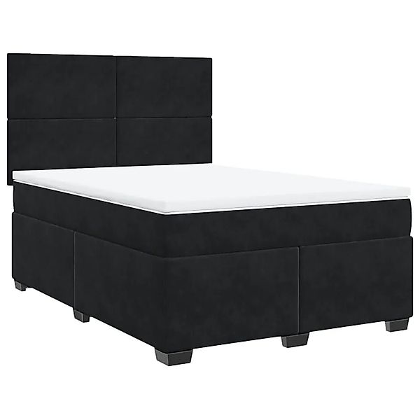 vidaXL Boxspringbett mit Matratze Schwarz 140x190 cm Samt 3293202 günstig online kaufen