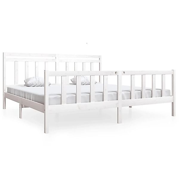 vidaXL Massivholzbett Weiß 200x200 cm1052660 günstig online kaufen