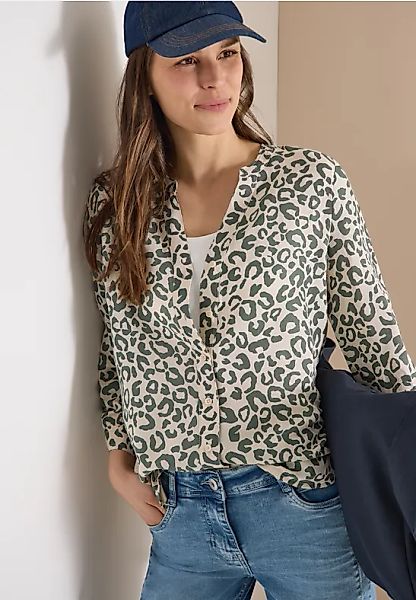 CECIL Bluse mit Leo-Muster aus Leinenmix günstig online kaufen
