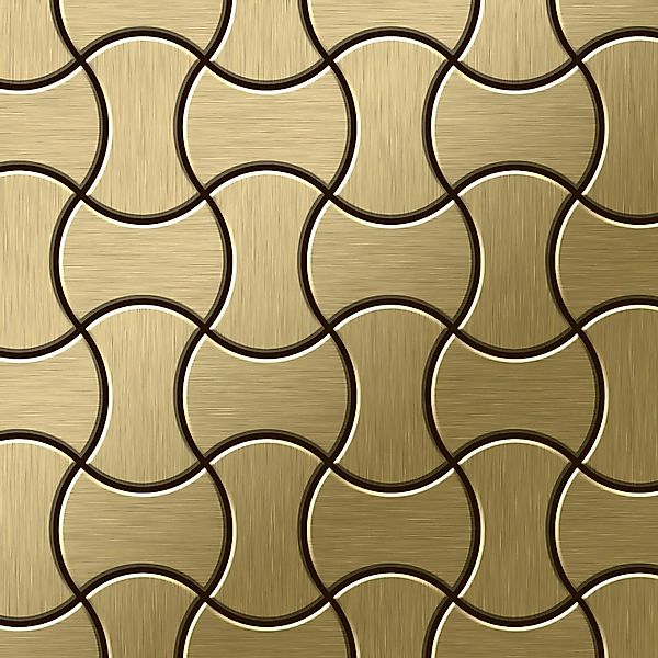 ALLOY Mosaik Fliese Massiv Metall Titan Gebürstet Gold 1,6mm Stark Infinit- günstig online kaufen