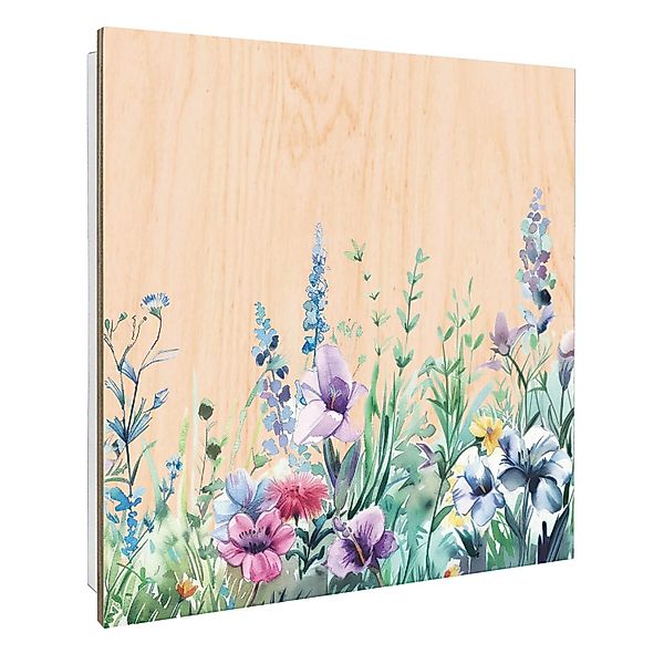 Banjado Schlüsselkasten mit Holzfront 30x30cm Weiß Scharnier Links 50 Haken günstig online kaufen