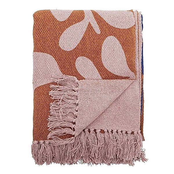 Wolldecke Bloomingville Decke ATLE Braun Blau günstig online kaufen