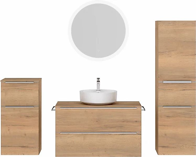 nobilia® Badmöbel-Set »Alvene« vormontiert, mit Soft-Close, 4 Stk. tlg. günstig online kaufen
