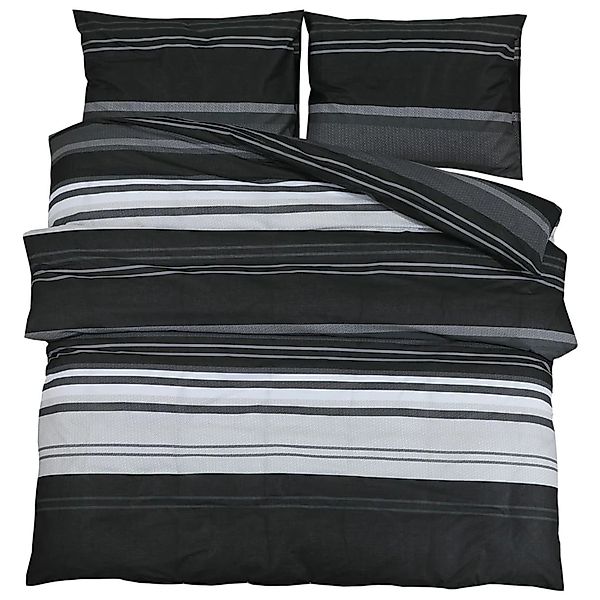 vidaXL Bettwäsche-Set Schwarz und Weiß 135x200 cm Baumwolle 136499 günstig online kaufen
