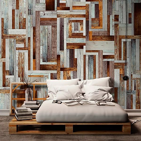 Fototapete - Labyrinth Of Wooden Planks günstig online kaufen