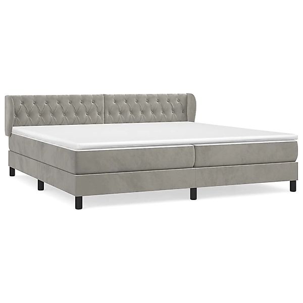 vidaXL Boxspringbett mit Matratze Hellgrau 200x200 cm Samt1393380 günstig online kaufen