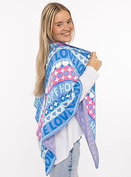 Zwillingsherz Dreieckstuch ""Jahrmarkt"" Schriftzug, farbenfroh, wärmend, S günstig online kaufen