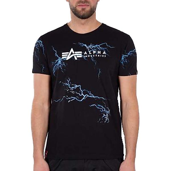 Alpha Industries Lightning All Over Print T-shirt XS Black / White günstig online kaufen