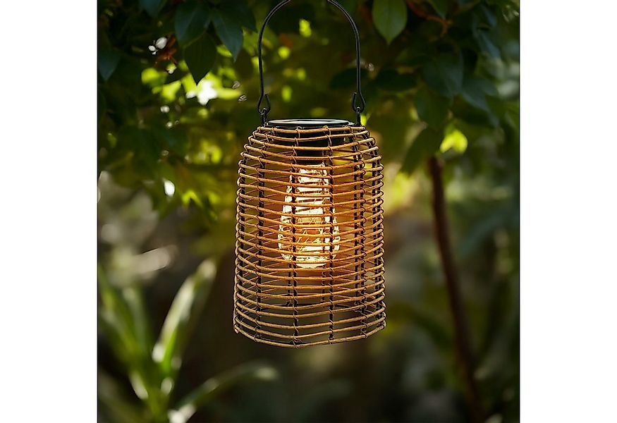 Spetebo LED Gartenleuchte Solarlampe mit Glühbirne, warm weiß, LED fest int günstig online kaufen