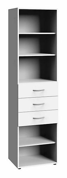 Regal schmal ca. 40 cm inkl. 3 Schubladen MULTIRAUMKONZEPT von Wimex / Weiß günstig online kaufen