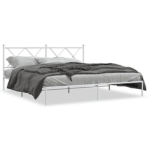 vidaXL Bettgestell mit Kopfteil Metall Weiß 180x200 cm 376555 günstig online kaufen