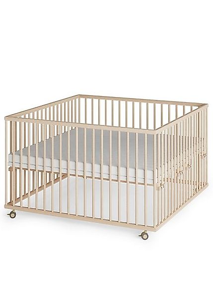 Sämann Babybett Laufgitter 120x120 cm mit Matratze natur Premium Kollektion günstig online kaufen