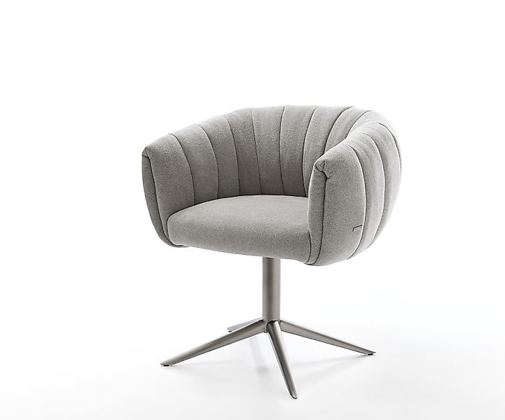 Drehstuhl Jada-Flex Strukturstoff Soft Grau Fußkreuz Graphit 360° drehbar W günstig online kaufen