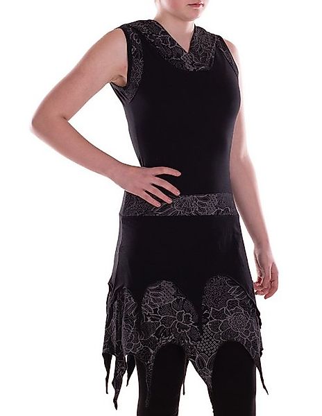 Vishes Sommerkleid Damen Kleid Baumwolle Blumen-Muster Asymmetrisch mit Kap günstig online kaufen