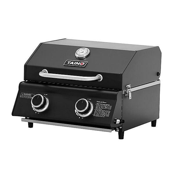 Taino Platinum Compact Dark Tischgrill 2 Brenner Gasgrill Edelstahl Kompakt günstig online kaufen