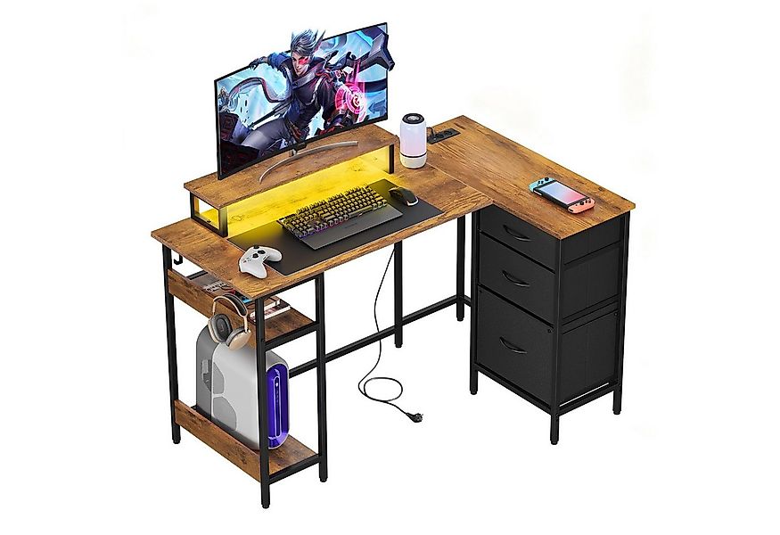 DEVAISE Computertisch Gamingtisch 111/120/140 x 80 cm Computertisch, L-förm günstig online kaufen