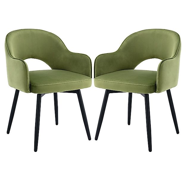 WAHSON OFFICE CHAIRS Esszimmerstuhl 2er Set Drehstuhl Samt Modern Küchenstü günstig online kaufen