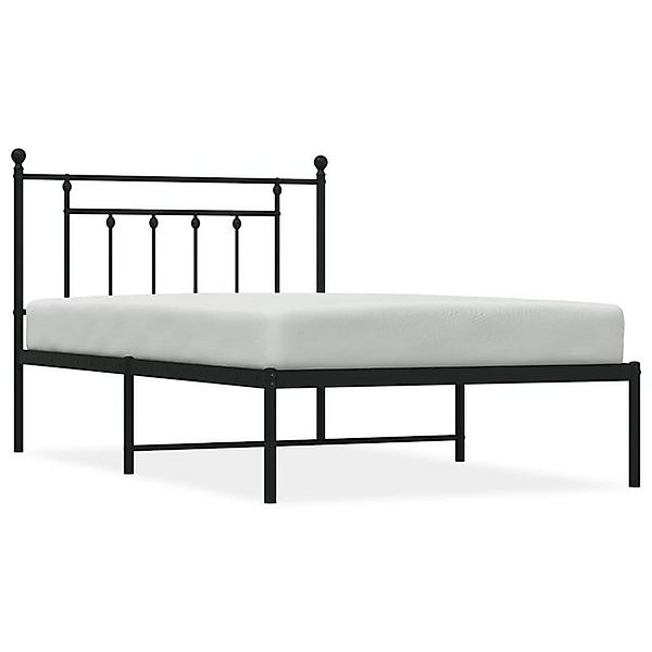 furnicato Bettgestell mit Kopfteil Metall Schwarz 100x200 cm (1-tlg) günstig online kaufen