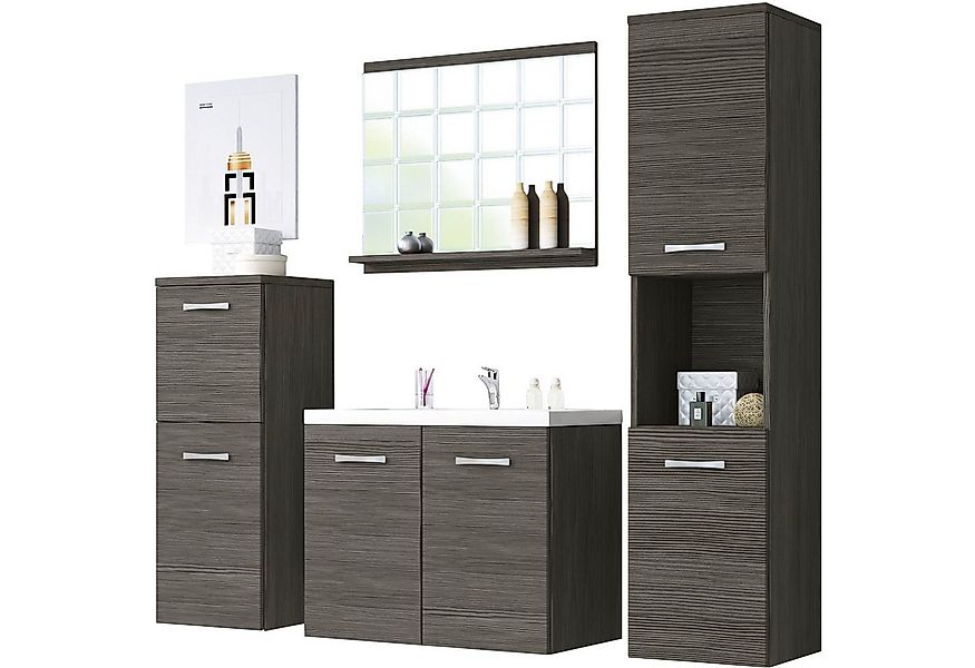 welltime Badmöbel-Set PARLA, (Komplett-Set, 5-St), Waschtisch inkl. Waschbe günstig online kaufen