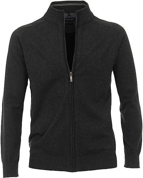 Casa Moda Strickjacke Zip Anthrazit - Größe XL günstig online kaufen
