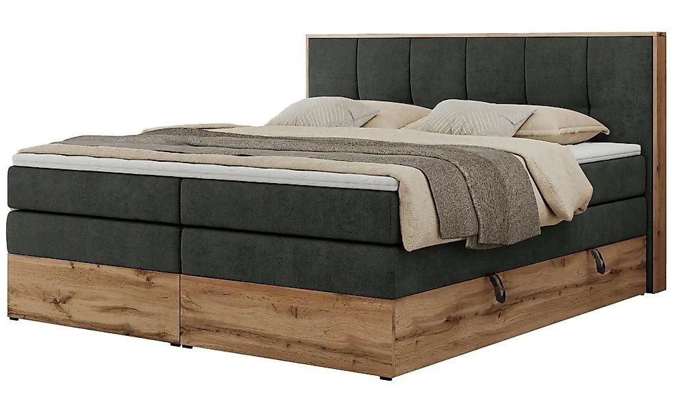 Boxspringbett mit Bettkasten Albero 1 King ¦ grau ¦ Maße (cm): B: 188 H: 11 günstig online kaufen