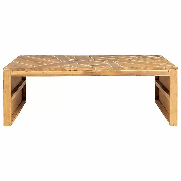 vidaXL Couchtisch Erosion Teak Massivholz 110x35x38 cm günstig online kaufen