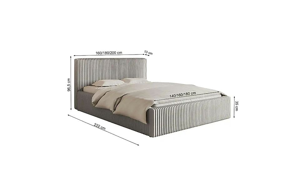 Polsterbett mit Bettkasten Tilio ¦ creme ¦ Maße (cm): B: 160 H: 96,5 Betten günstig online kaufen