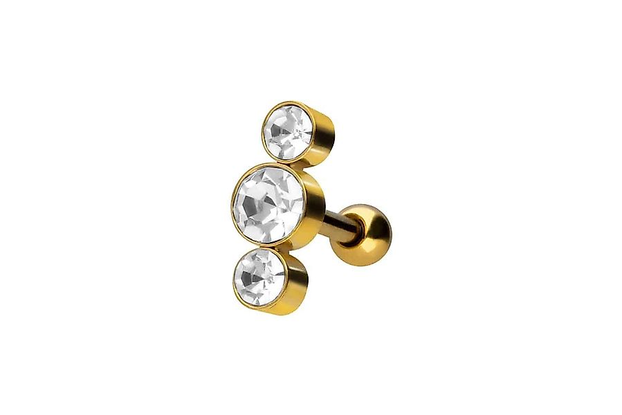 PIERCINGLINE Piercing-Set Chirurgenstahl Ohrpiercing 3 KRISTALLE günstig online kaufen