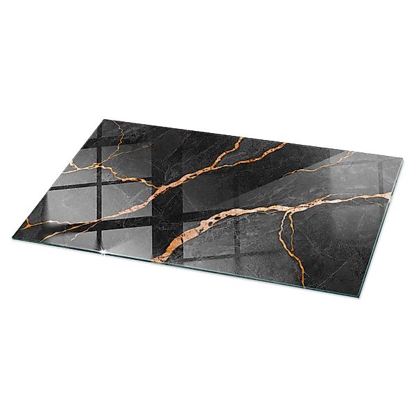 Tulup Tischplatte Marmormuster mit Adern Glas für Tischplatte 140x70 cm Sch günstig online kaufen