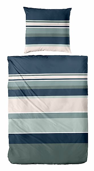 Primera Bettwäsche "Mako-Satin-Bettwäsche Line Art" 2 Stk. mit Streifen günstig online kaufen