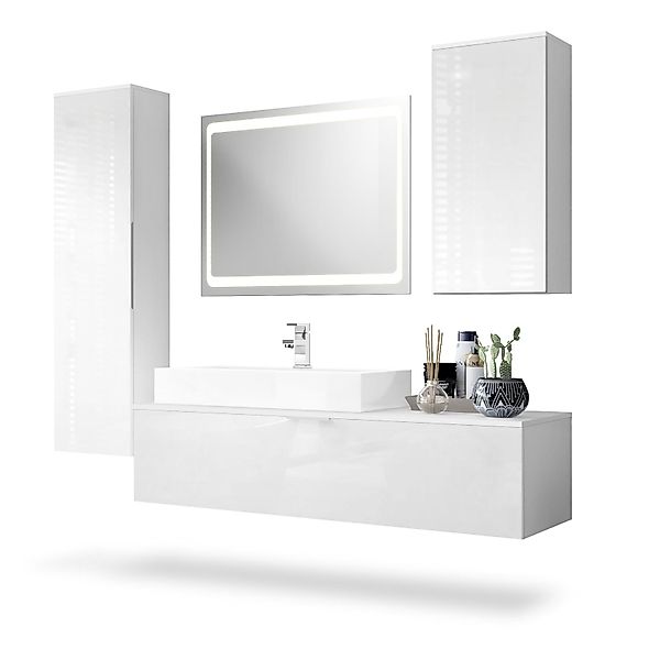 Vladon Badmöbel-Set Beach, (Badezimmer-Set mit 2 Hochschränken, 1 Unterschr günstig online kaufen