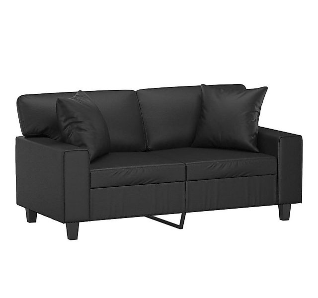 vidaXL Sofa 2-Sitzer-Sofa mit Zierkissen Schwarz 120 cm Kunstleder günstig online kaufen