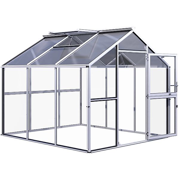 KGT Gewächshaus Novum III Aluminiumfarben 8,4 m² günstig online kaufen