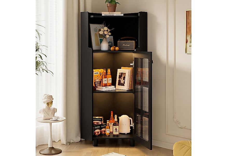 REDOM Vitrine Smart Eckschrank mit App-Steuerung & LED-Beleuchtung (Packung günstig online kaufen