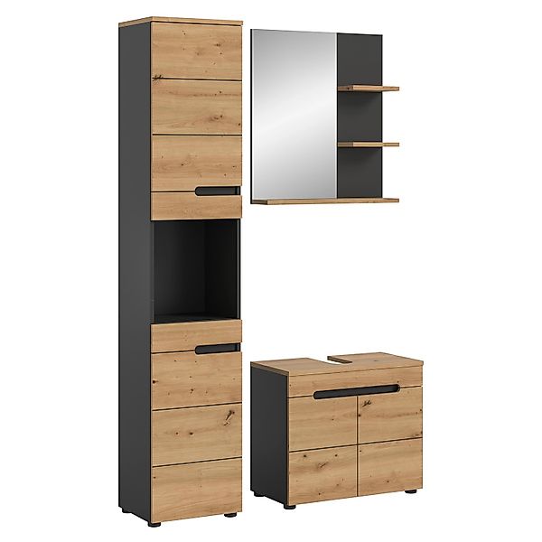 Badkombination Canu m. Spiegel Artisan/Grau 116 cm 3-tlg. günstig online kaufen