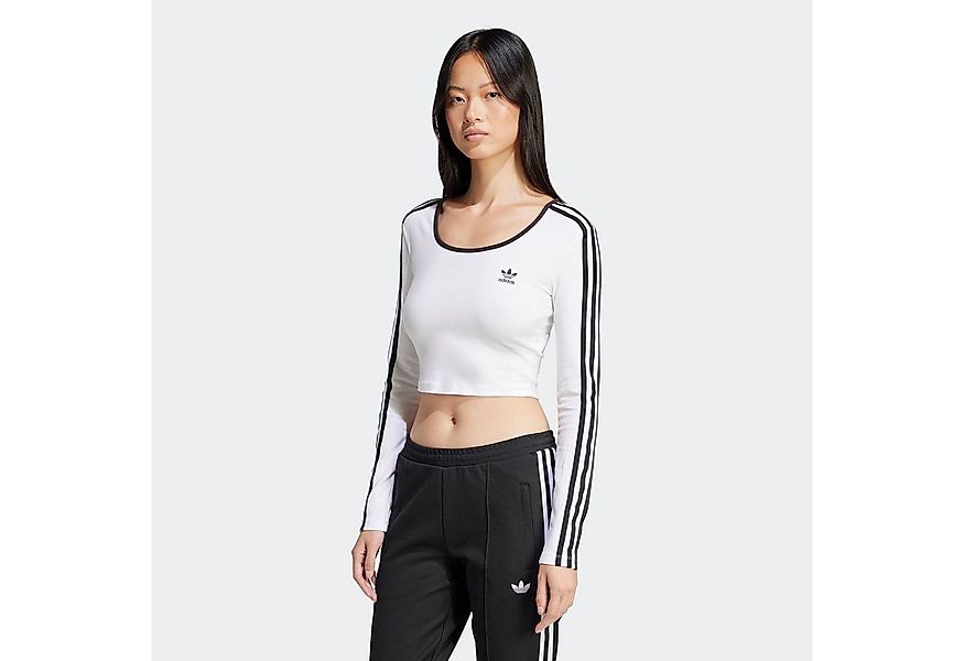 adidas Originals Langarmshirt 3S LS CROP schmaler und kürzerer Schnitt, mit günstig online kaufen