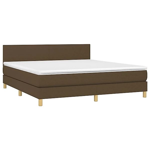 vidaXL Boxspringbett mit Matratze & LED Dunkelbraun 180x200 cm Stoff 313357 günstig online kaufen