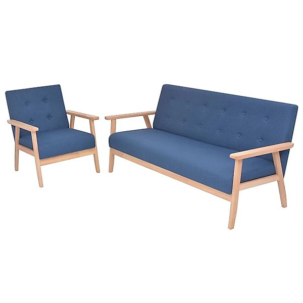 vidaXL Sofagarnitur 2-Tlg Stoff Blau 274913 günstig online kaufen
