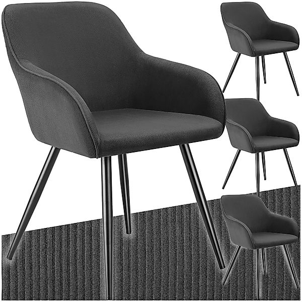 tectake Esszimmerstuhl Küchenstuhl Marilyn, Cordoptik, gepolstert günstig online kaufen