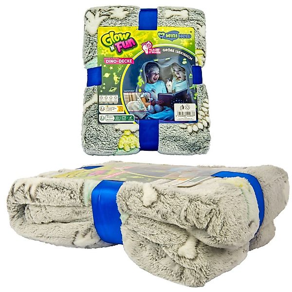Babydecke Kinderdecke Kuscheldecke Dinosaurier leuchten im günstig online kaufen