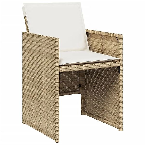 vidaXL Gartenstühle mit Kissen 4 Stk Beige Poly Rattan 364936 günstig online kaufen
