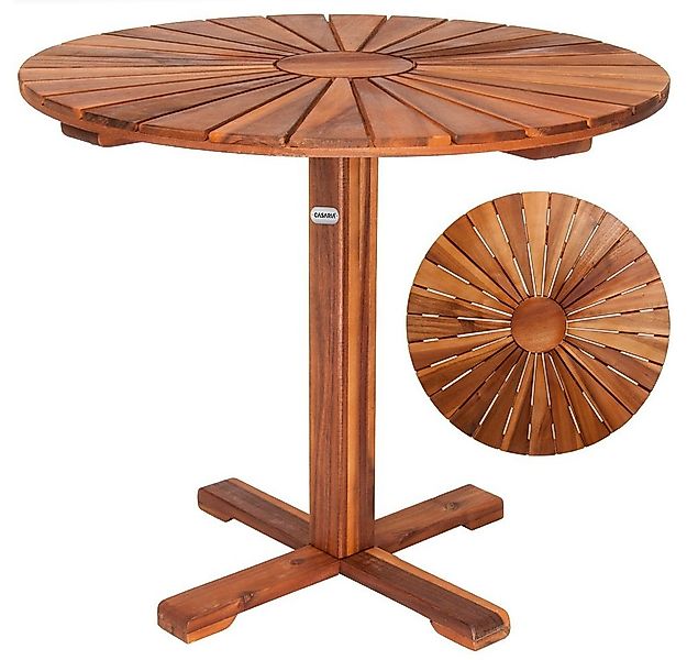 Casaria Gartentisch Sunrise (1-St), Balkontisch Holz ⌀70,5cm 80kg Belastbar günstig online kaufen