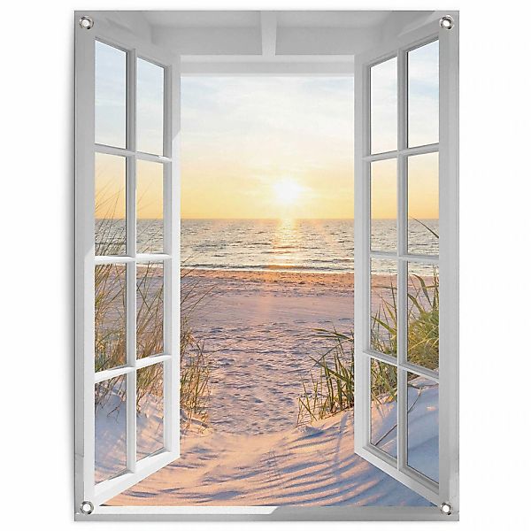 Reinders Poster "Sonnenuntergang durch das Fenster", Outdoor für Garten ode günstig online kaufen