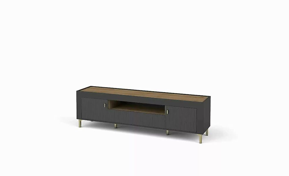Lowboard  Mossa ¦ schwarz ¦ Maße (cm): B: 177 H: 52 Kommoden & Sideboards > günstig online kaufen