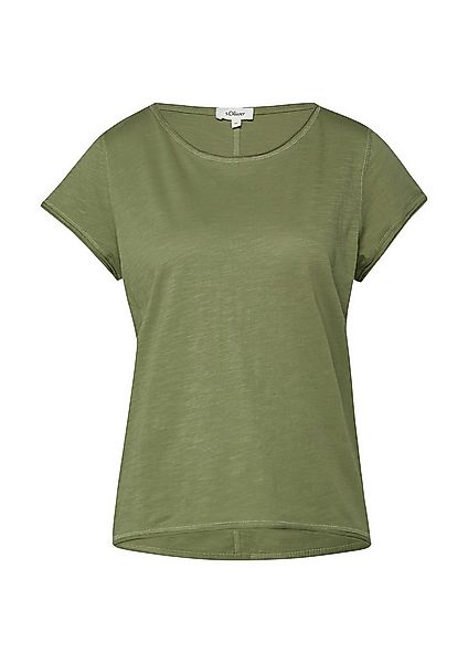 s.Oliver Kurzarmshirt T-Shirt T-Shirt mit Rollkanten und Flammgarnstruktur günstig online kaufen