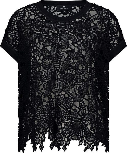 Monari T-Shirt Spitze Baumwollshirt mit elegantem Spitzenbesatz günstig online kaufen