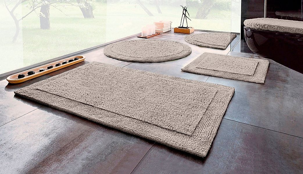 my home Badematte "Kapra, Badvorleger, Badezimmer Teppich" Höhe 14 mm beids günstig online kaufen